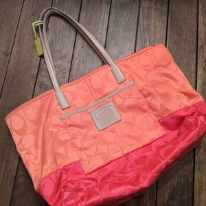 Coach two-tone tote bag